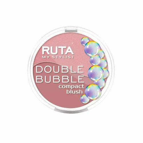 Ruta Румяна двойные компактные DOUBLE BUBBLE | Тон 105 сочетание матового и шиммерного оттенка дымчатой розы