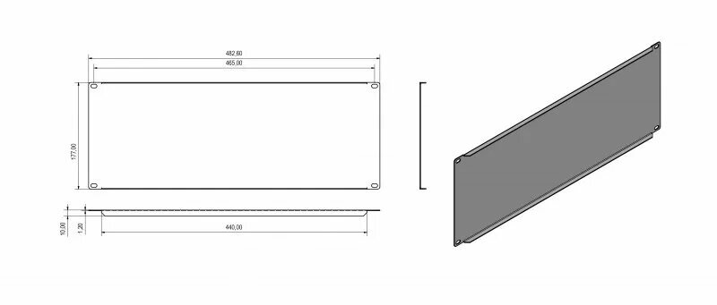 Hyperline BPV-4-RAL9005 Фальш-панель на 4U