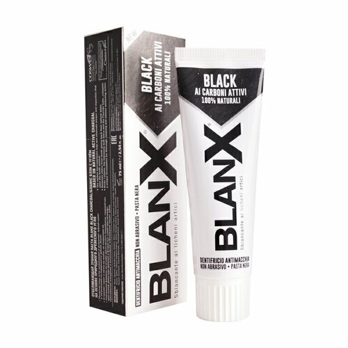 Зубная паста с углем 75 мл BLANX Black Charcoal Toothpaste/75 мл паста отбеливающая с древесным углем blanx black charcoal 75 мл