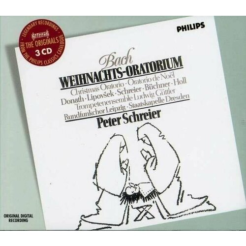 Audio CD Bach, J.S: Christmas Oratorio. Rundfunkchor Leipzig, Staatskapelle Dresden, Peter Schreier (3 CD)