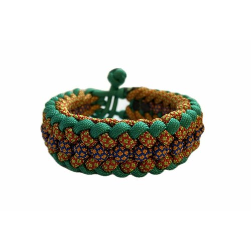 фото Славянский оберег, плетеный браслет "счастливый дракон", 1 шт., размер 7 см, размер one size, диаметр 6 см, зеленый, розовый sunny street
