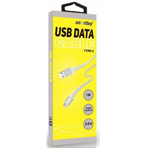 Кабель Smartbuy USB 2.0 - USB TYPE C, TPE оплет. Flow 3D,1м. мет. нак. дата кабель smartbuy usb 8 pin с индикацией 1м красный с мет наконечником