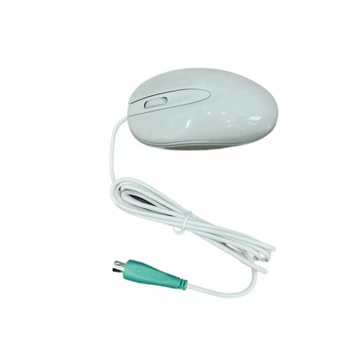 Мышь проводная PS2 - круглый разъём - Chicony MSO0502 белая брендирована Kraftway 284₽