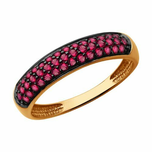 фото Кольцо diamant online, золото, 585 проба, рубин, размер 16.5, розовый