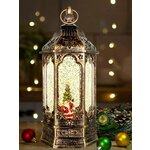 Новогодний фонарь светильник со снегом Winter Glade F25-1, музыкальный рождественский декоративный светильник в форме фонаря - изображение