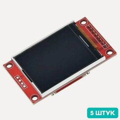 Изображение товара Цветной дисплей 1.8 TFT LCD 128x160 ST7735S, SPI интерфейс (5 штук)