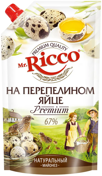 Майонез MR.RICCO на перепелином яйце 67% Premium, 400 мл