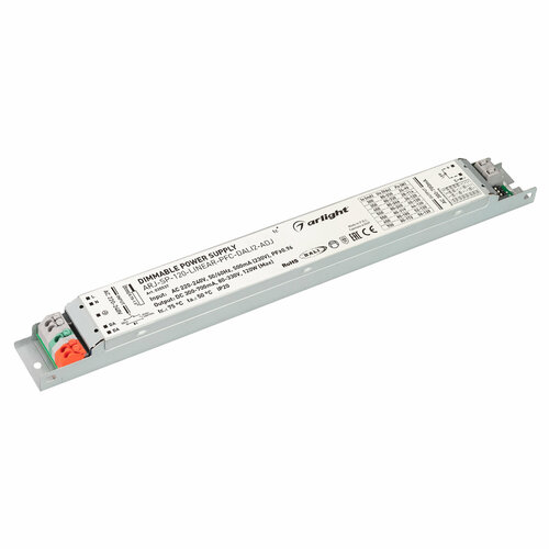 Блок питания ARJ-SP-120-LINEAR-PFC-DALI2-ADJ (120W, 80-330V, 0.3-0.7A) (Arlight, IP20 Металл, 5 лет) блок питания arj sp 120 linear pfc dali2 adj 120w 80 330v 0 3 0 7a arlight ip20 металл 5 лет