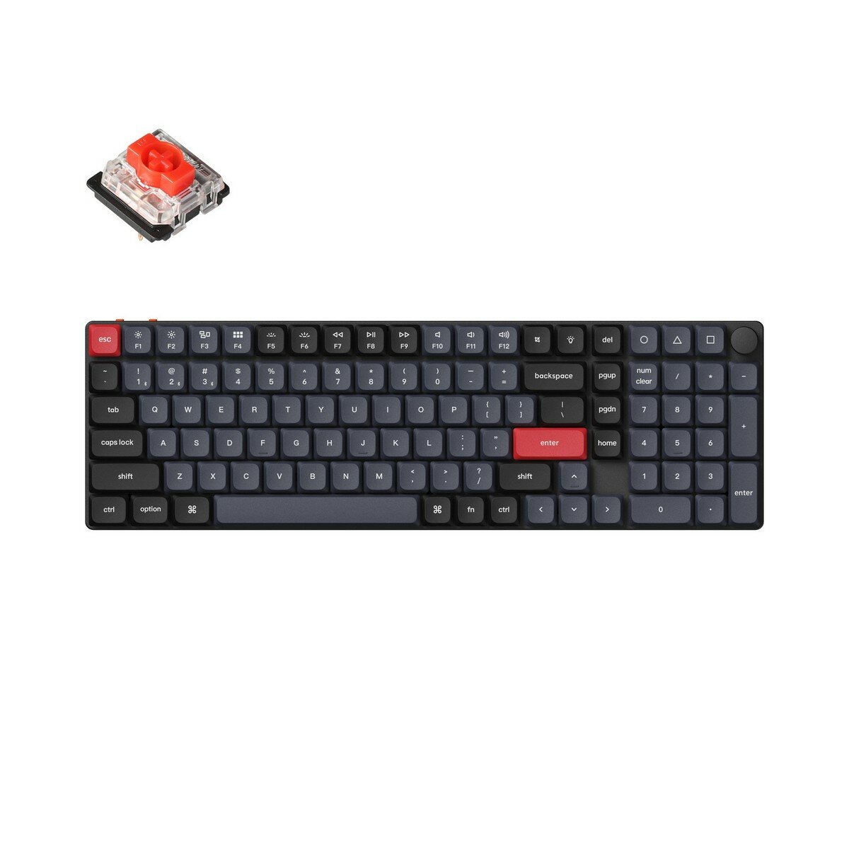 Беспроводная механическая клавиатура QMK Keychron K17 Pro, 103 клавиши, Knob, Hot-Swap, Gateron low profile Red Switch