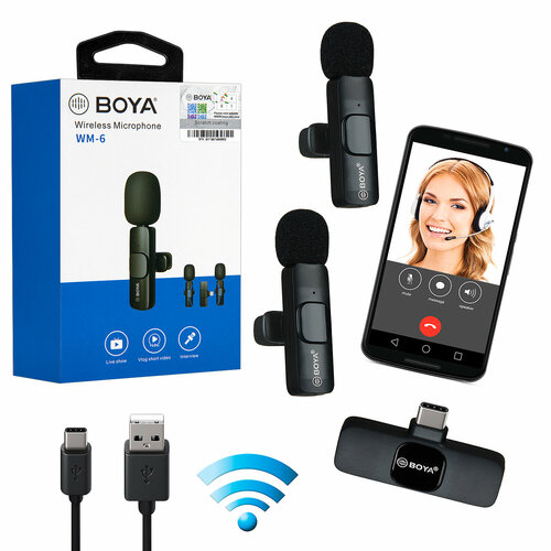 Микрофон накамерный BOYA WM-6 Type-C 2 MIC.