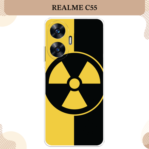 Силиконовый чехол Эмблема черно-желтая на Realme C55 / Реалми C55 силиконовый чехол на realme c55 реалми c55 черно золотая клубника