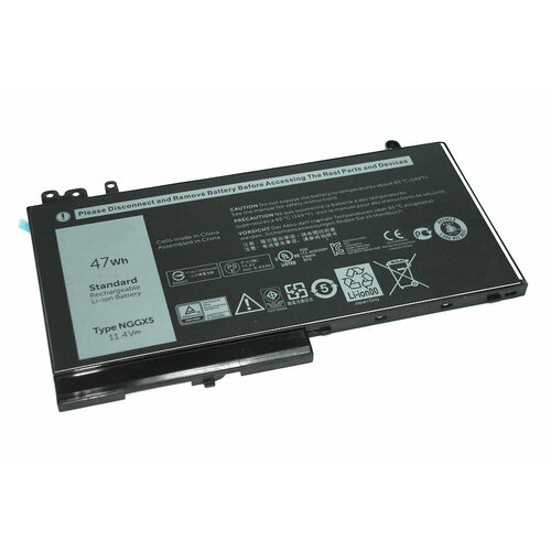 Аккумулятор для ноутбука Dell Latitude 12 E5270 11.4V 47Wh NGGX5 аккумуляторная батарея для ноутбука dell latitude xps 12 7000 7vkv9 7 6v 30wh