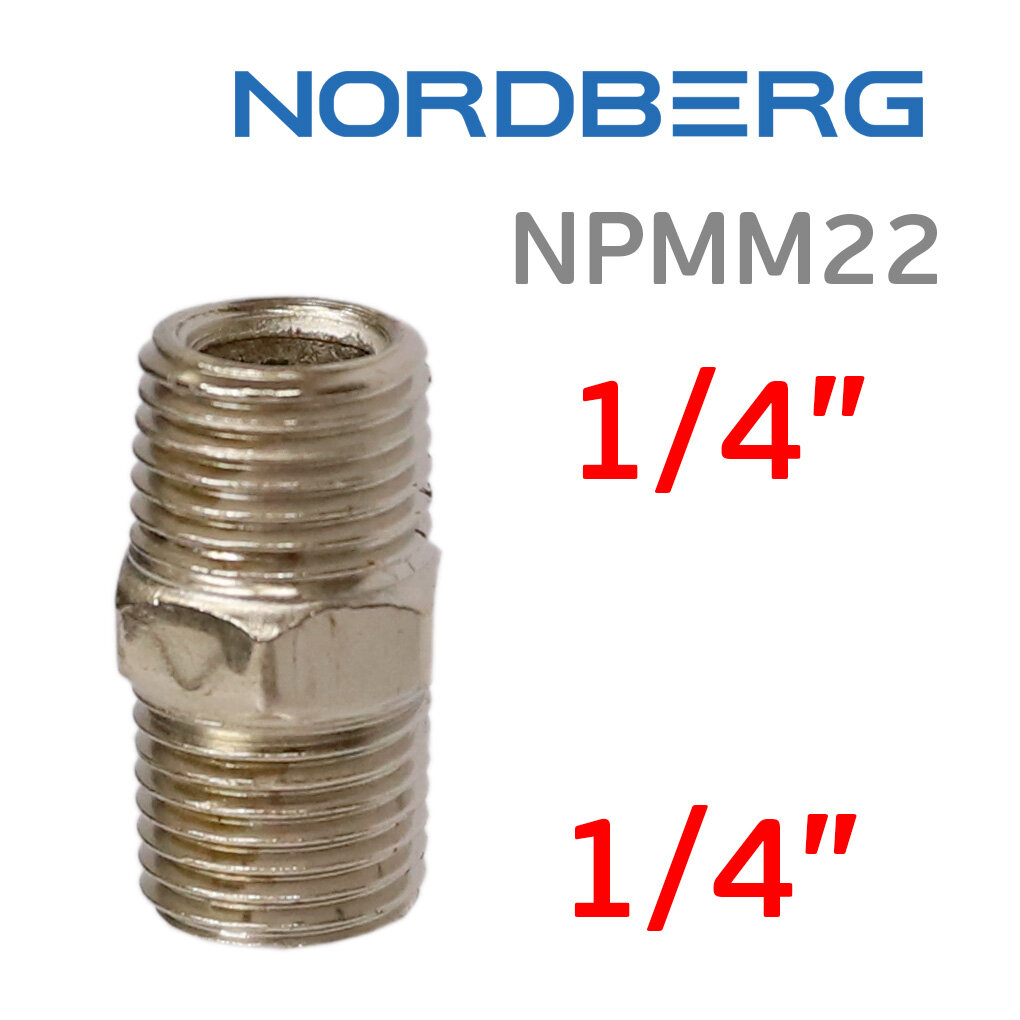 фото Переходник резьба 1/4" наружная Nordberg бочонок NPMM22