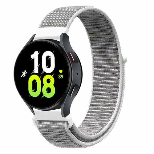 Нейлоновый универсальный ремешок 20 мм для смарт-часов Garmin, Samsung Galaxy Watch, Huawei Watch, Honor, Xiaomi Amazfit, 06 бело-серый