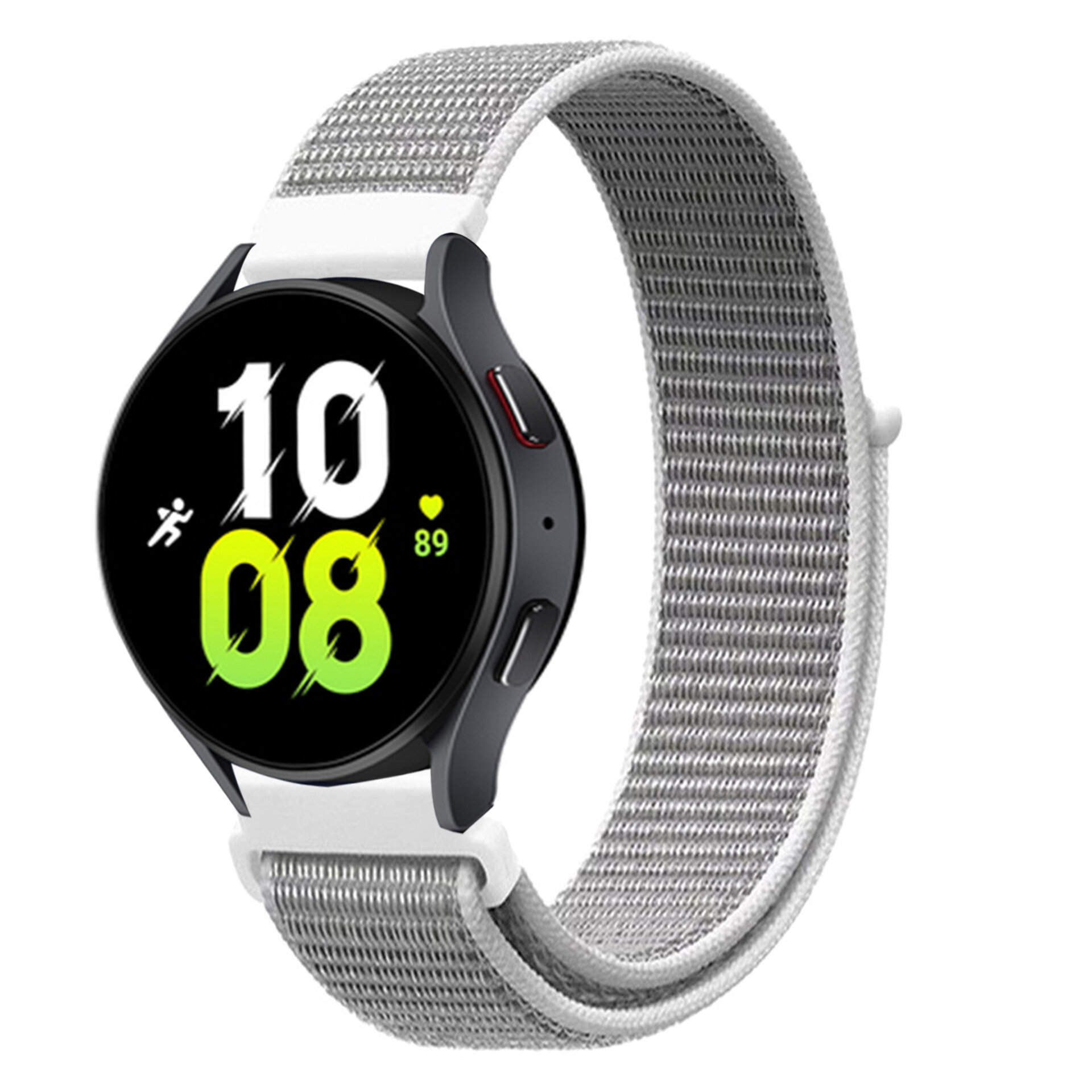 Нейлоновый универсальный ремешок 22 мм для смарт-часов Garmin, Samsung Galaxy Watch, Huawei Watch, Honor, Xiaomi Amazfit, 06 бело-серый
