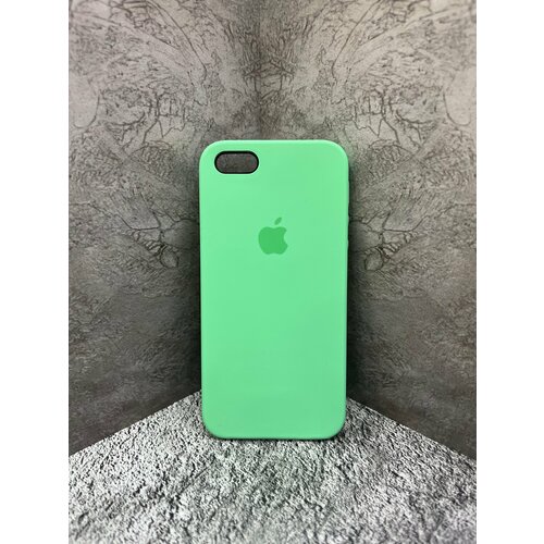 Чехол Silicone Case для телефона Apple Iphone 5 / Apple Iphone 5s / Apple Iphone SE / мятный / с защитой камеры