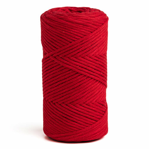Шпагат хлопковый красный 3 мм 150 м для макраме, вязания, рукоделия