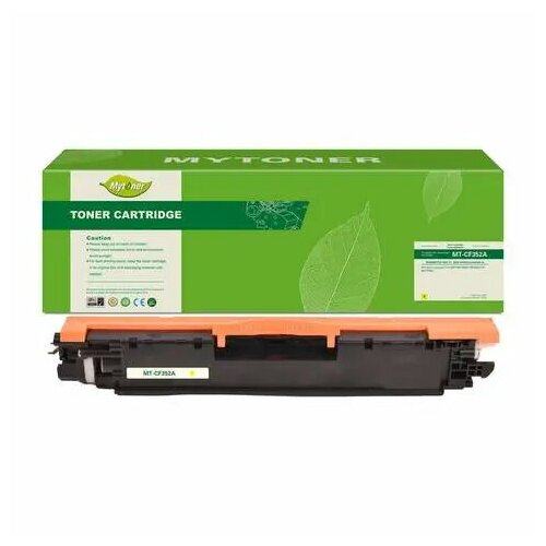 Тонер-картридж MyToner, аналог HP CF352A/130A желтый 1k с чипом запчасть mytoner картридж аналог hp ce743a 307a красный 7 3k с чипом