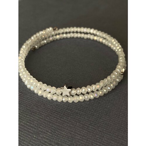 фото Браслет el tro, хрусталь, 1 шт., размер 18.5 см, диаметр 6 см, белый