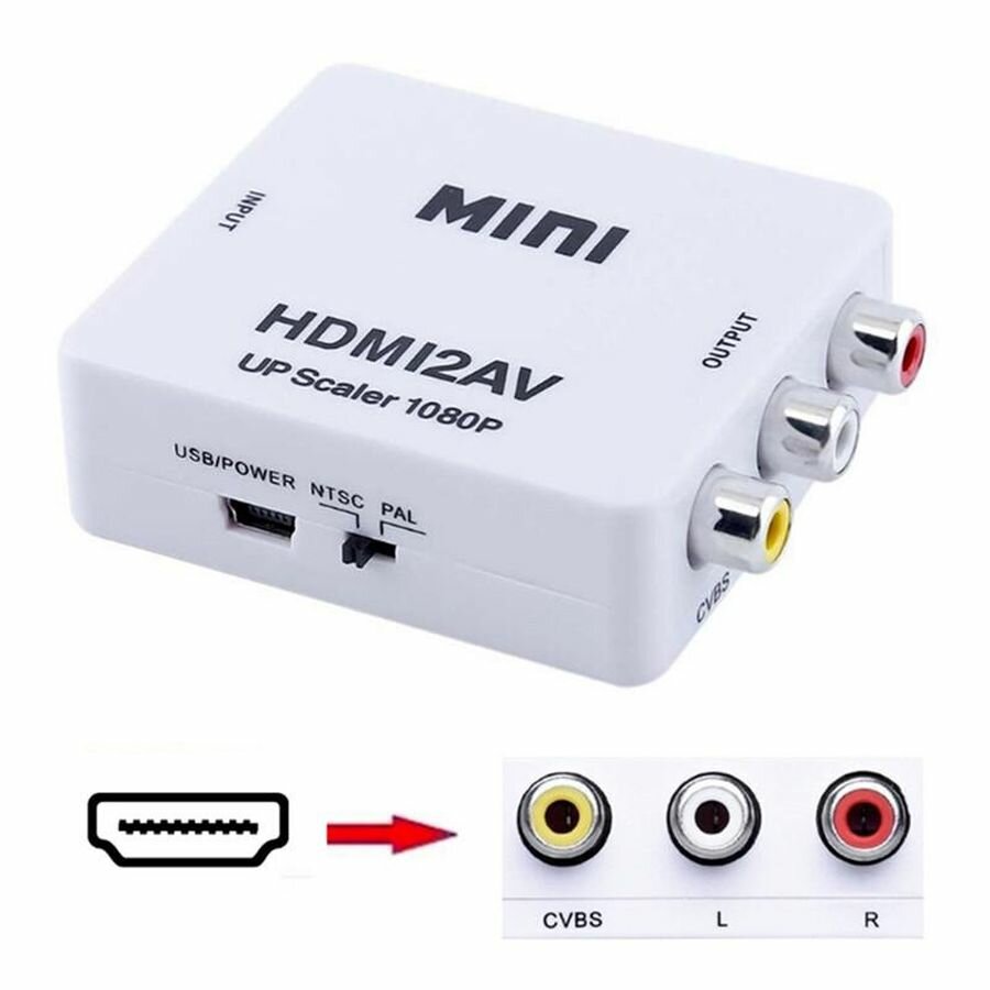 Конвертер из HDMI в AV (CVBS) и FL/FR стерео аудио