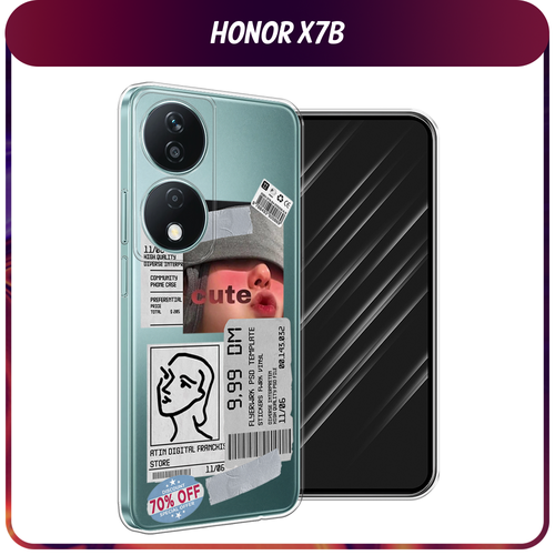 Силиконовый чехол на Honor X7B / Хонор X7B Cute girl collage, прозрачный силиконовый чехол на honor x7b хонор x7b cute girl collage прозрачный