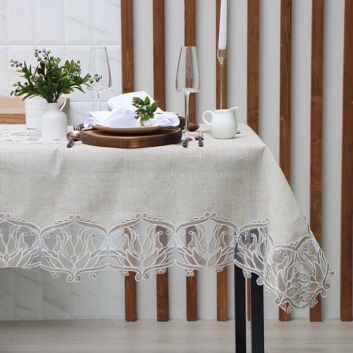 фото Этель Скатерть Этель Ажурная 85*85 ±5 см, 100% п/э