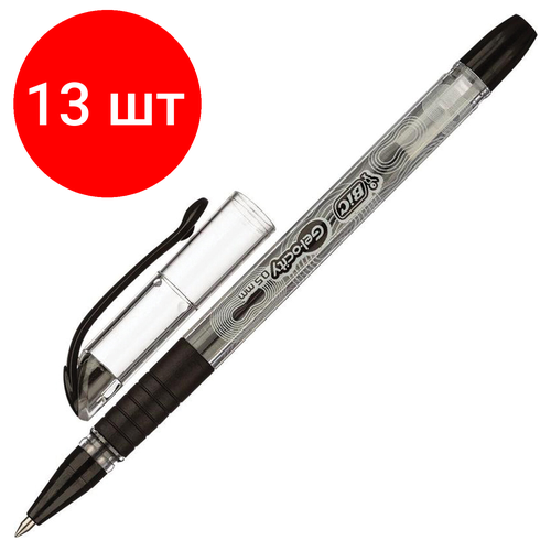 Комплект 13 шт, Ручка гелевая с грипом BIC Gelocity Stic, черная, узел 0.5 мм, линия письма 0.29 мм, CEL1010266