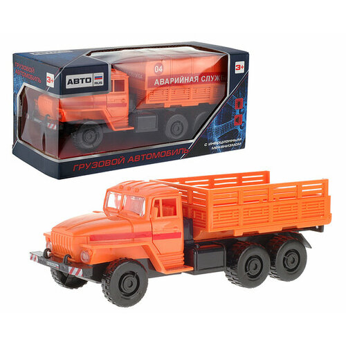 машинка спецтехника инерционная грузовой автомобиль 1 шт Автоrus Машинка инерционная Грузовой автомобиль, цвет оранжевый