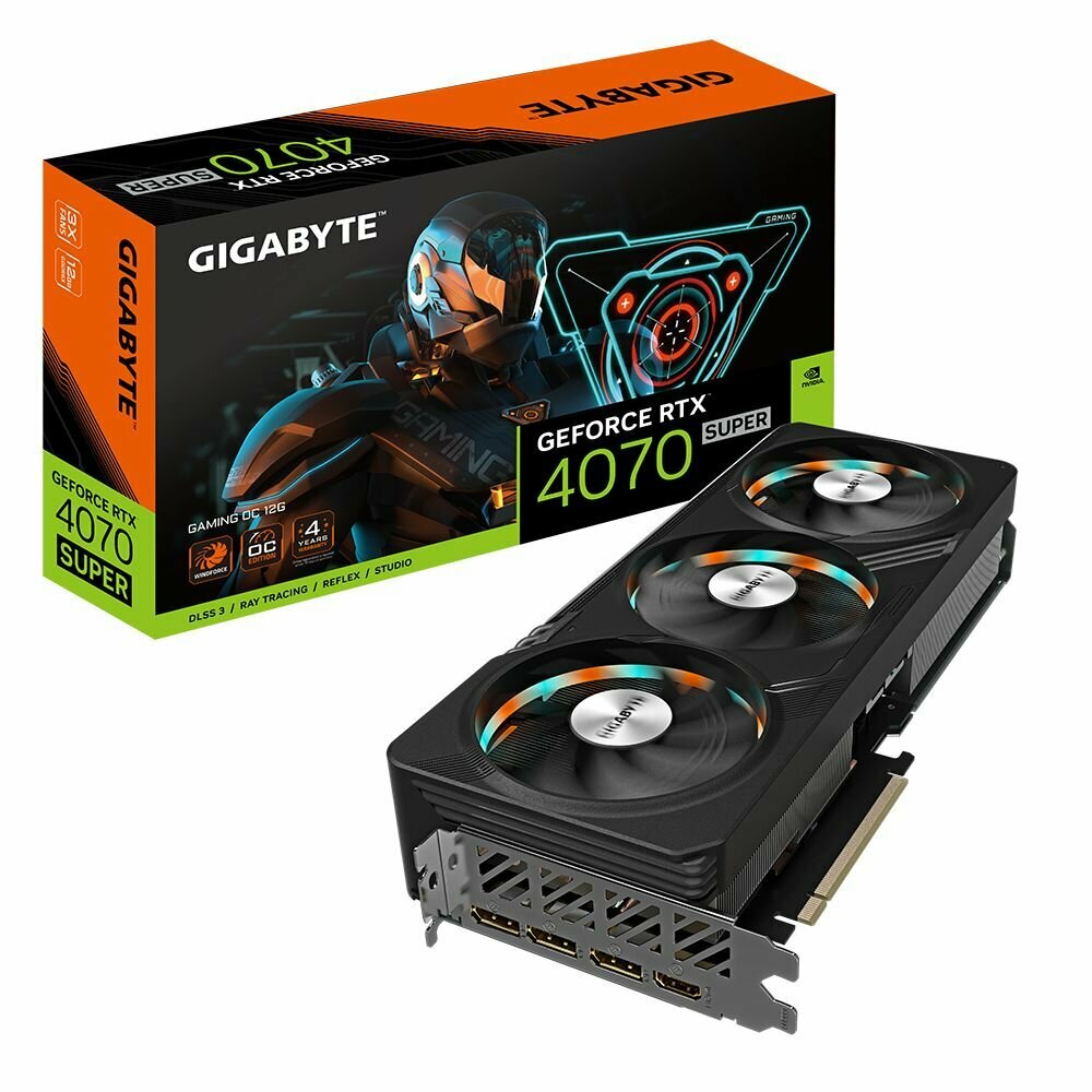 Видеокарта GIGABYTE GeForce RTX 4070 Super Gaming OC 12Gb (GV-N407SGAMING OC-12GD) PI