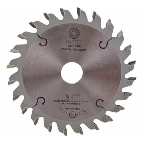 Диск подрезной конический (120x20x3.0/4.0/p2.2 мм; z24) Conical tooth PROCUT 756.1202024