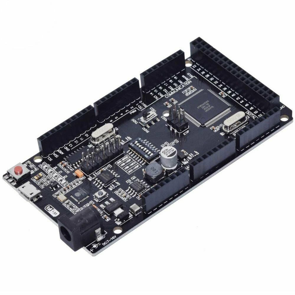 Контроллер Arduino Mega 2560 R3 на ATmega2560 + WiFi ESP8266 + USB кабель