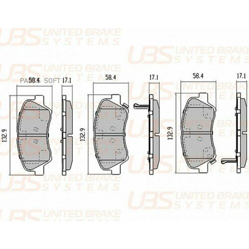 UBS BP1103013 Премиум тормозные колодки HYUNDAI SOLARIS 10-/12-/KIA RIO III 11-/12- передние