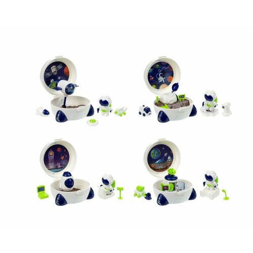 Мини космическая станция 1TOY, Space Team, игрушка - сюрприз, игровой набор, космонавт фигурка, для девочек и мальчиков, 1 шт. детская космическая станция 2023 ракета saturn фотоастронавт фигурка человека образовательный набор детские игрушки подарки