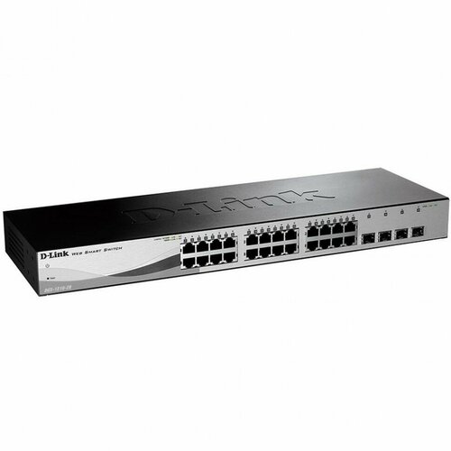 D-Link DGS-1210-28F3A L2 Smart Switch with 24 101001000Base-T ports and 4 1000Base-TSFP combo-ports8K Mac address 8023x Flow Control 256 of 8021Q VLAN VID range 1-4094 4 IP Interface 8 1761700₽