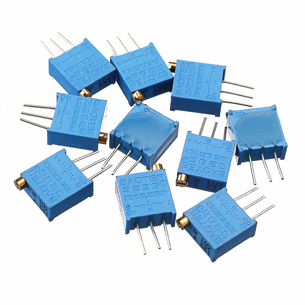 Подстроечный резистор 10 кОм потенциометр 10 штук 3296W-1-103LF (аналог СП5-2ВБ)