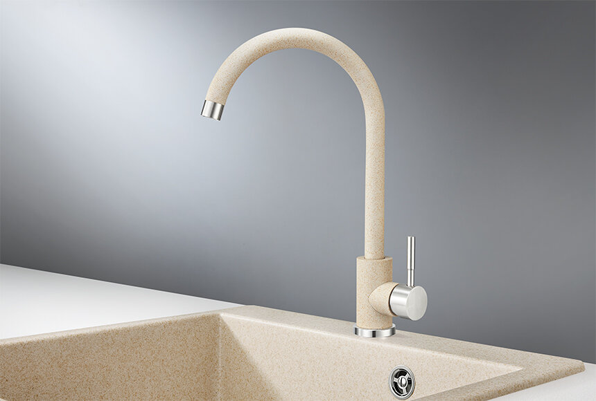 фото Кухонный смеситель GRANULA ST-4031, бежевый