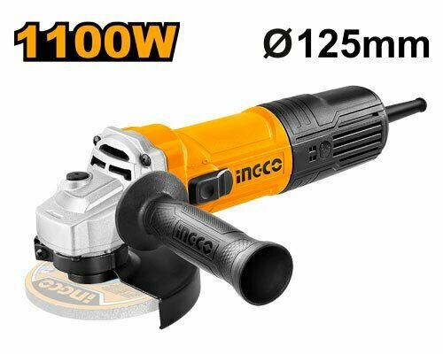Угловая шлифовальная машина 1100 Вт, 125 мм INGCO AG110028 INDUSTRIAL