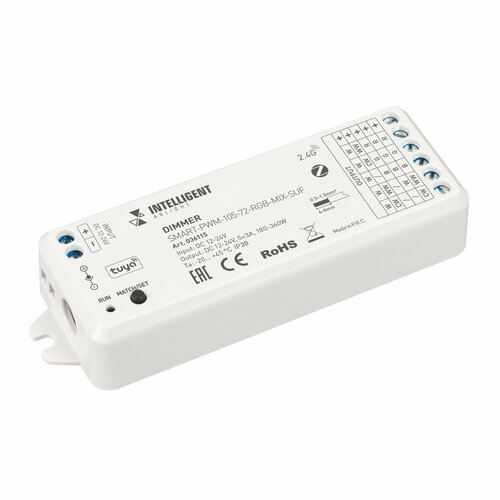 INTELLIGENT ARLIGHT Диммер SMART-PWM-105-72-RGB-MIX-SUF (12-24V, 5x3A, ZB, 2.4G) (IARL, Пластик)