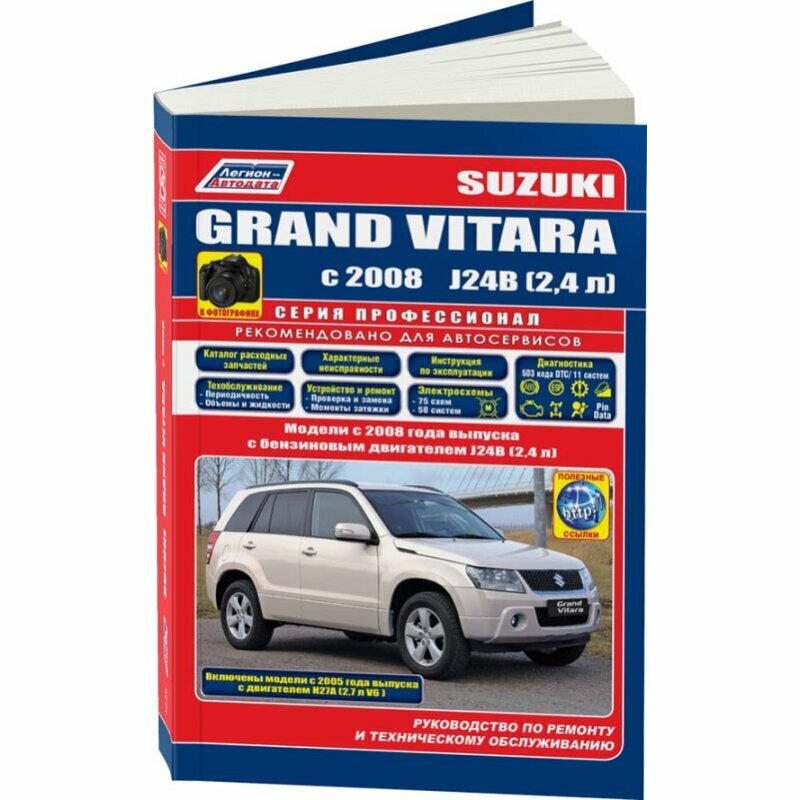 Suzuki Grand Vitara в фотографиях. Модели с 2008 года выпуска с бензиновыми двигателями J24B (2,4 л.) и 2005 года выпуска с двигателями Н27А (2,7 л. V6). Руководство по ремонту и техническому обслужив - фото №4