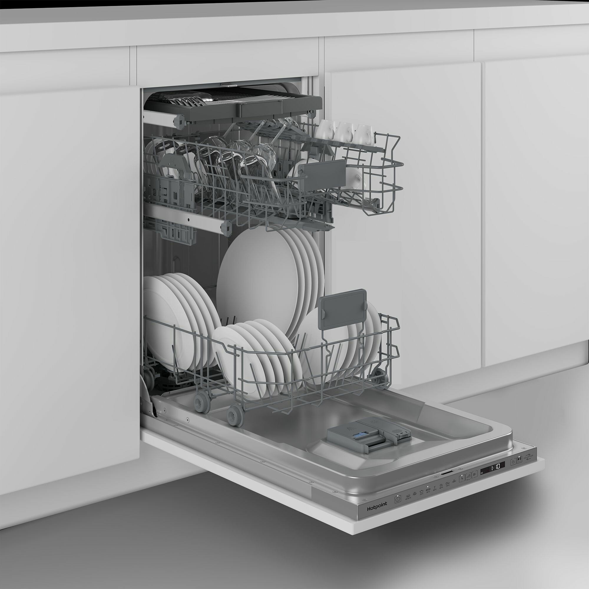 Встраиваемая посудомоечная машина Hotpoint HIS 2D86 D, 45 см, серый