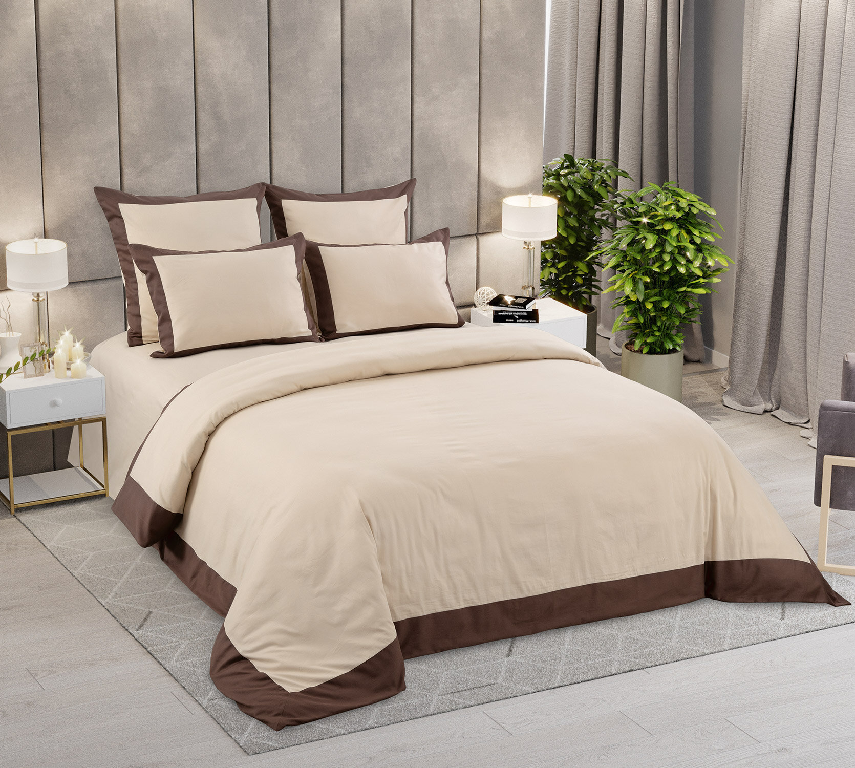 фото Постельное белье Legends евростандарт, сатин, Пыльная роза