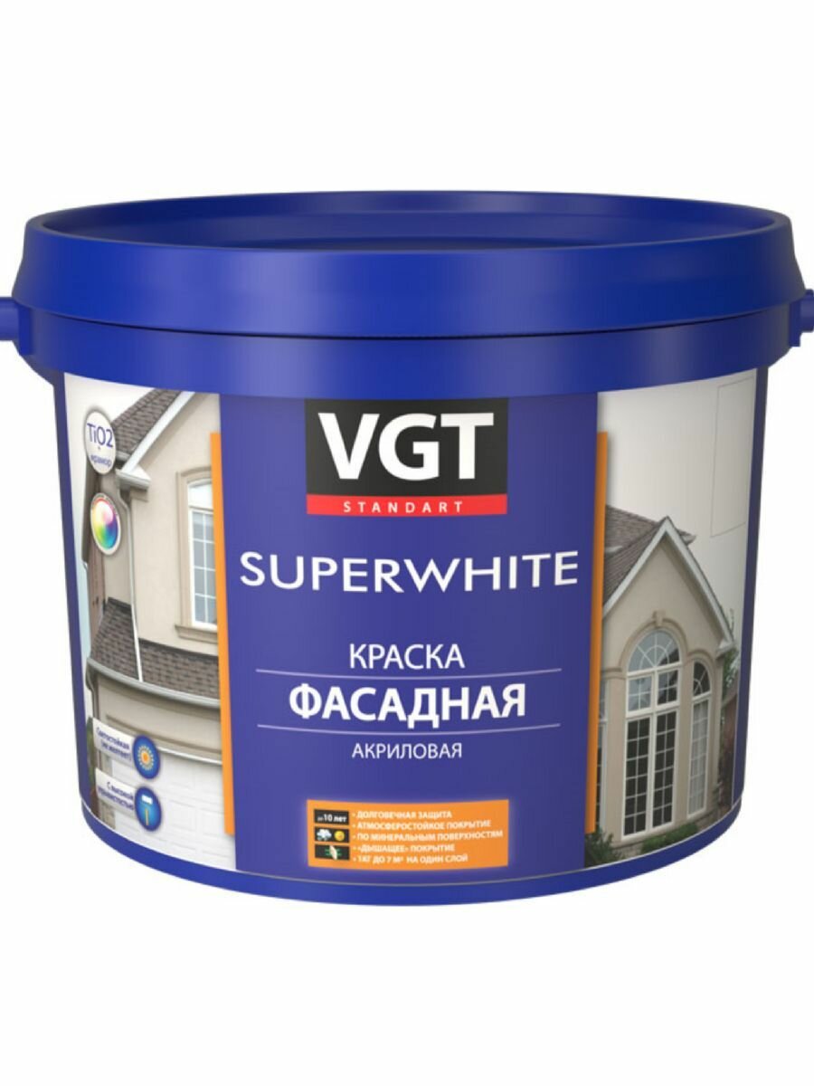 Краска VGT ВД-АК-1180 фасадная база С 6 кг