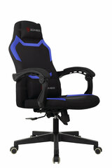 Кресло игровое ZOMBIE MASTER BBL (Черная ткань с синими вставками из экокожи)