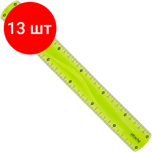 Комплект 13 штук, Линейка Attache Selection Flexible, 30см