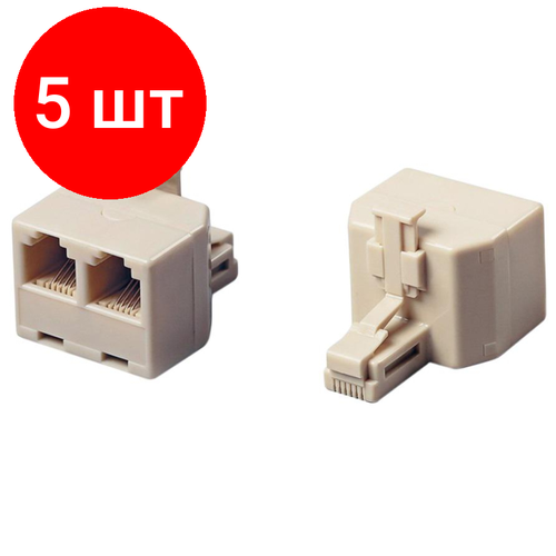 разъем rj45 cablexpert lc 8p8c 001 3 fork Комплект 5 штук, Разветвитель Cablexpert US-12 RJ45 8P8C (джек) -> 2x8P8C (розетки)