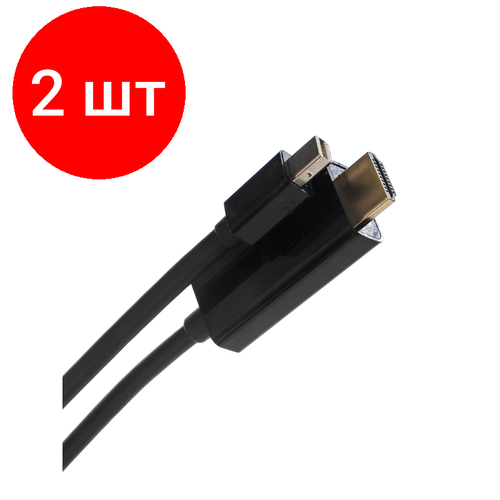 Комплект 2 штук, Кабель Mini DisplayPort - HDMI, M/M, 1.8 м, VCOM, CG695-B кабель hdmi supra met s b 1 m уценённый товар