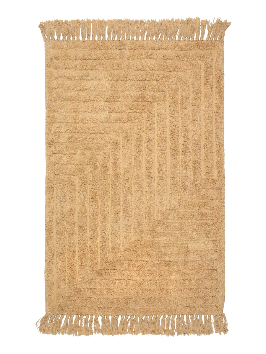 фото Коврик Прованс Зигзаг с кистями, бежевый, 50х80см, SI-5316b-80, Аквалиния