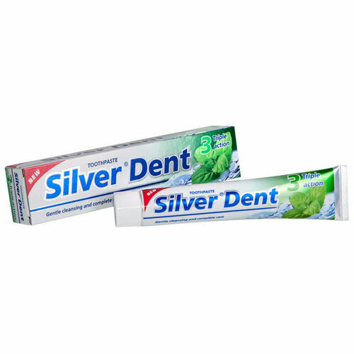 Паста зубная silver dent 3 triple action 100г