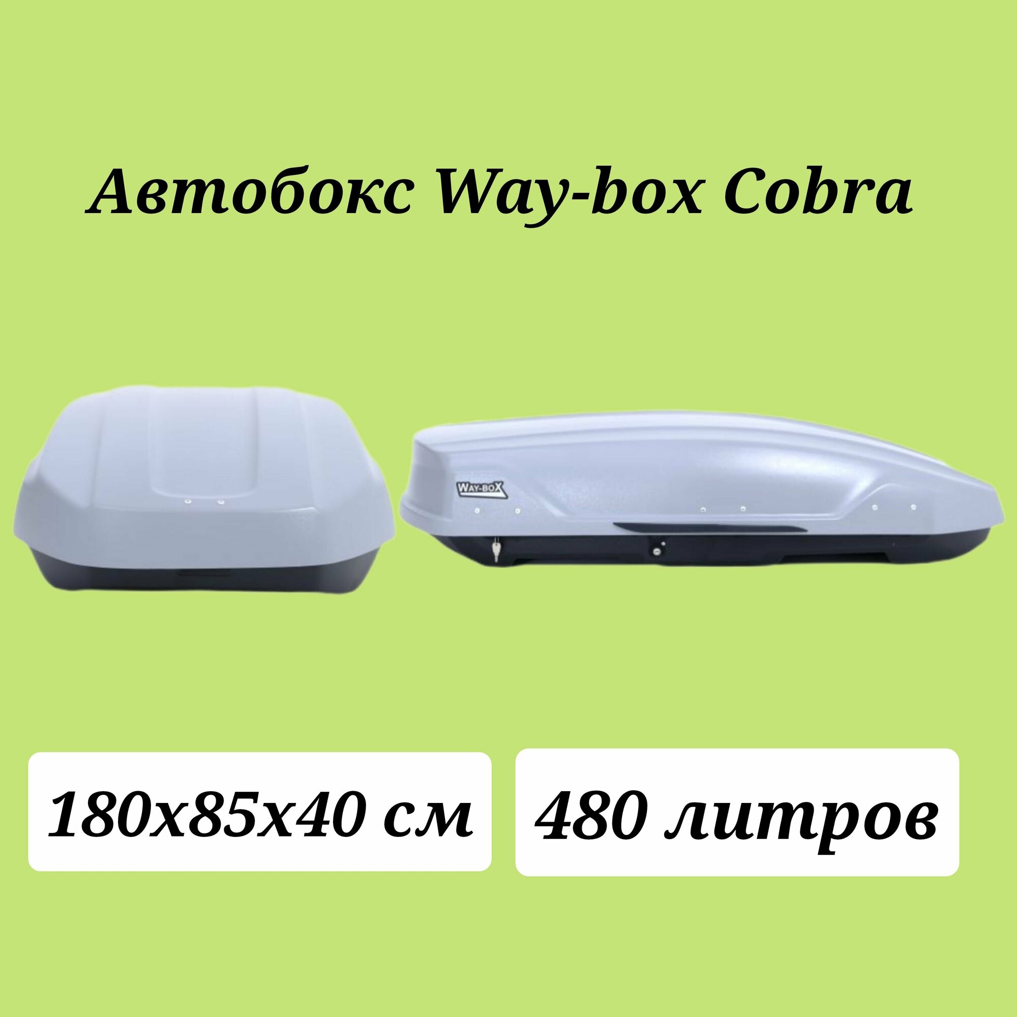 Автобокс Way-box Cobra 480 серый усиленный