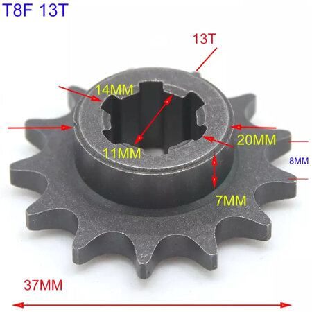 Звезда 13T T8F для миникросса, детского бензинового квадроцикла